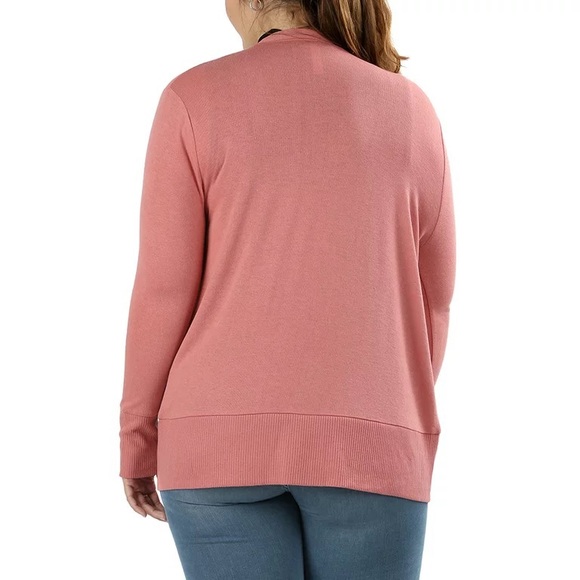 ⭐️Plus Size Snap Front Cardigan Ash Pink - Picture 2 of 5